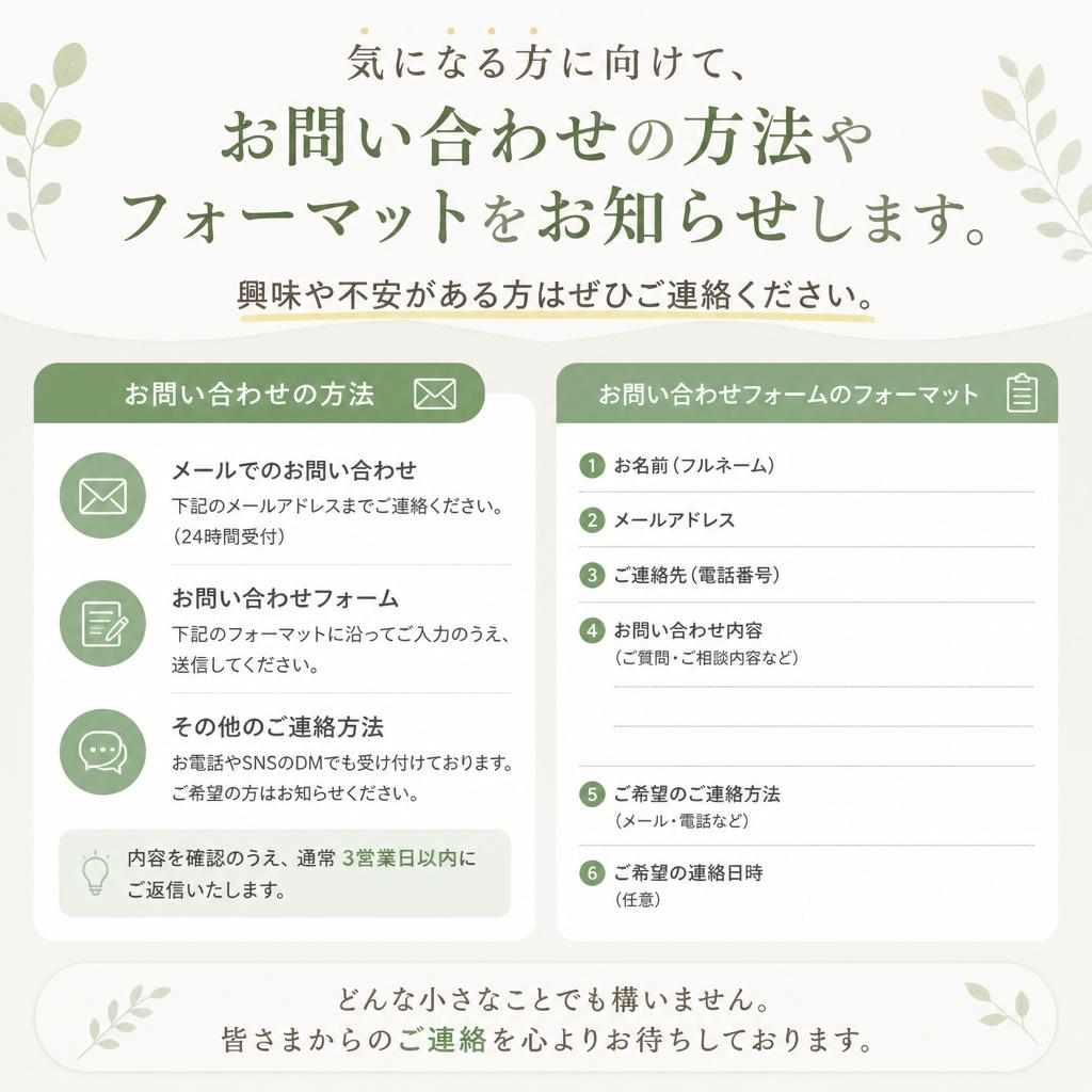 7. 今すぐご相談を！お問い合わせはこちらから